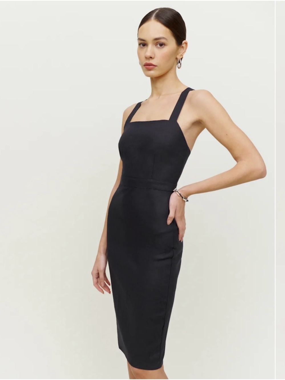 Reformation Ereka Dress - Size 4 - Black Linen